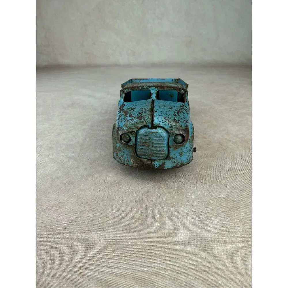 Vintage 6in Blue Wyandotte Pressed Steel Dump Truck Toy READ